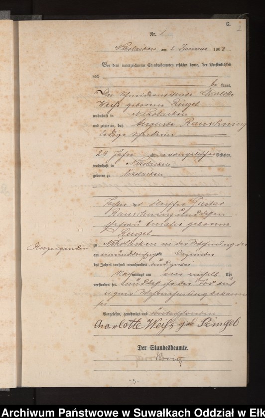 image.from.unit.number "Sterbe-Haupt-Register des Königlichen Preussischen Standes-Amtes Nikolaiken Kreis Sensburg"