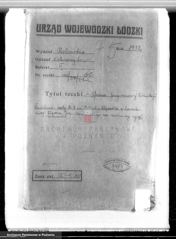 Obraz 5 z jednostki "Sprawa przymusowej likwidacji służebności osady nr 7 Holendry Wąsowskie w lasach majątku Wąsosze /powiat koniński/ oraz nieprawnego wyrębu"