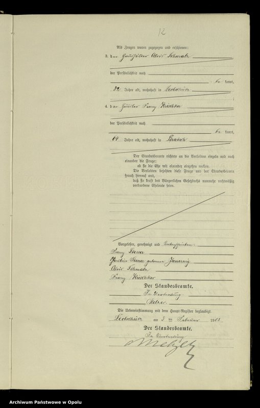 image.from.unit.number "Heiraths-Haupt-Register Standesamts Leobschütz pro 1903"