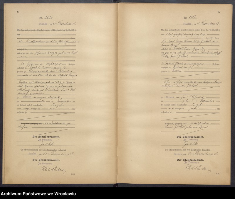 image.from.unit.number "Sterbe-Neben-Register Breslau I 1913 Band 7"