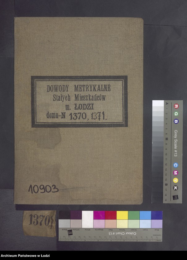 Obraz 2 z jednostki "Dowody metrykalne stałych mieszkańców m. Łodzi nr domu 1370-1371"