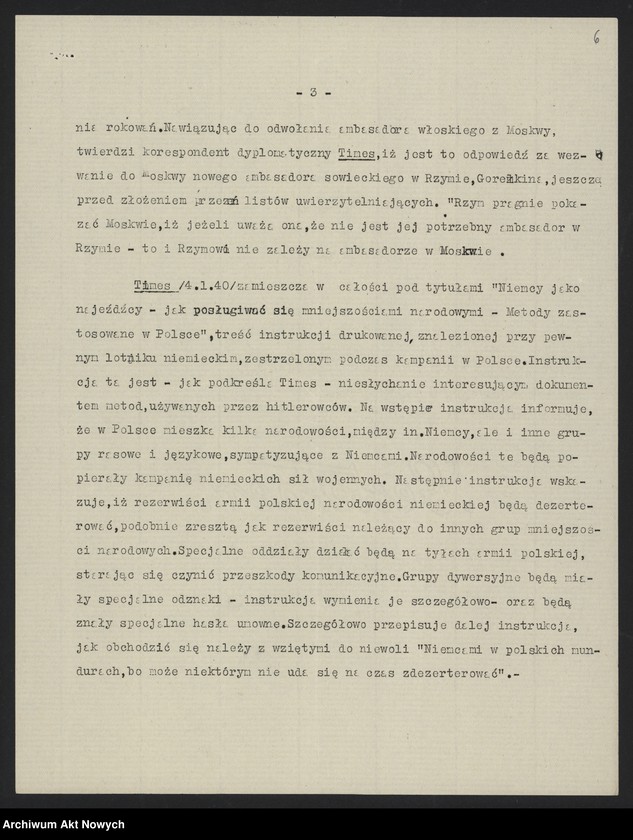 Obraz 8 z jednostki "Przegląd prasy angielskiej z 3-4 I 1940 r. i francuskiej z 5 I 1940 r."