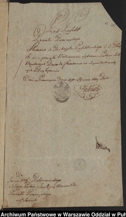 image.from.unit.number "Organizacja i przebieg sejmiku ziemskiego powiatu przasnyskiego w dniu 10 lutego 1809 roku"