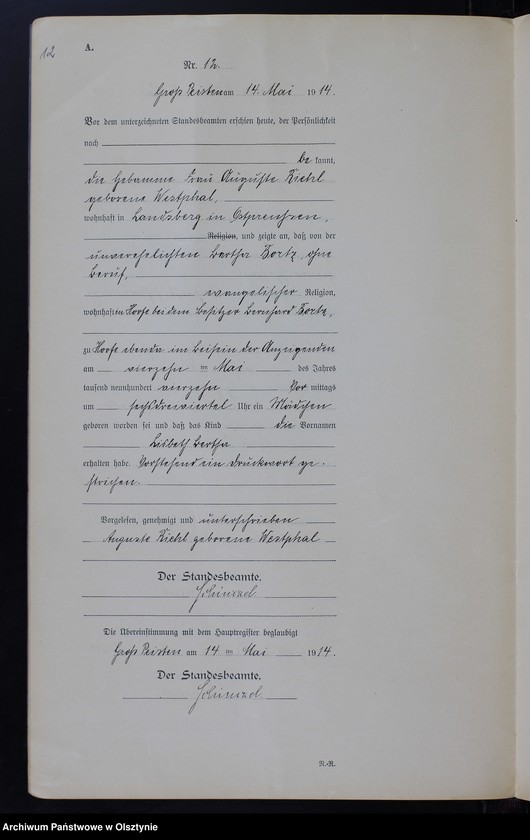 image.from.unit.number "Geburts-Neben-Register Nr 1 - 35 [Księga urodzeń- wtóropis ]"