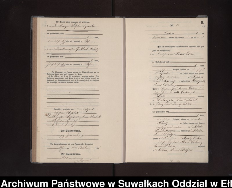 image.from.unit.number "Heiraths-Neben-Register des Preussischen Standes-Amtes Rhein Kreis Loetzen"