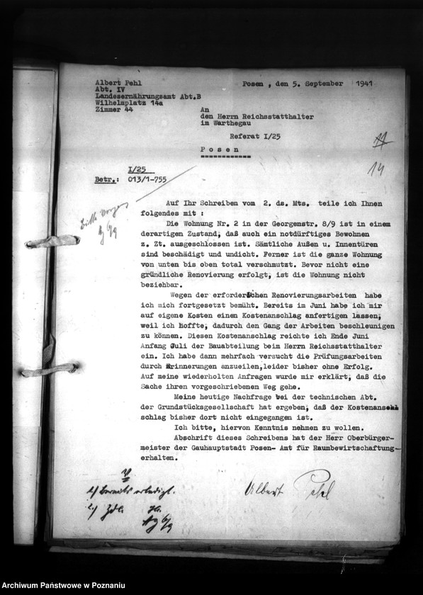 Obraz 18 z jednostki "Wohnungszuweisungen für Deutsche. Verdrängung der Polen."