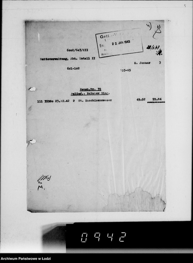 Obraz 7 z jednostki "[Korespondencja dotycząca realizacji zamówień na różne wyroby, sprawozdania z dostaw, sprawozdania z konferencji w Berlinie i Poznaniu składane przez funkcjonariuszy G.V.]"