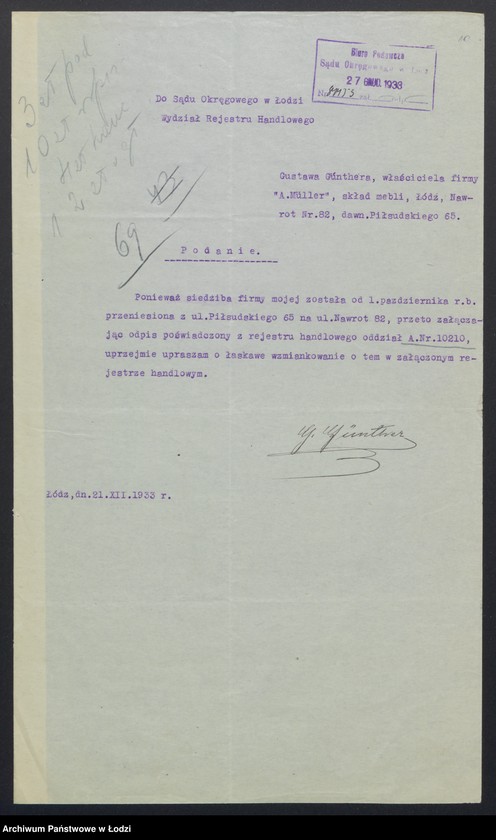 Obraz 12 z jednostki "A. Müller - - G. Günter – skład mebli"