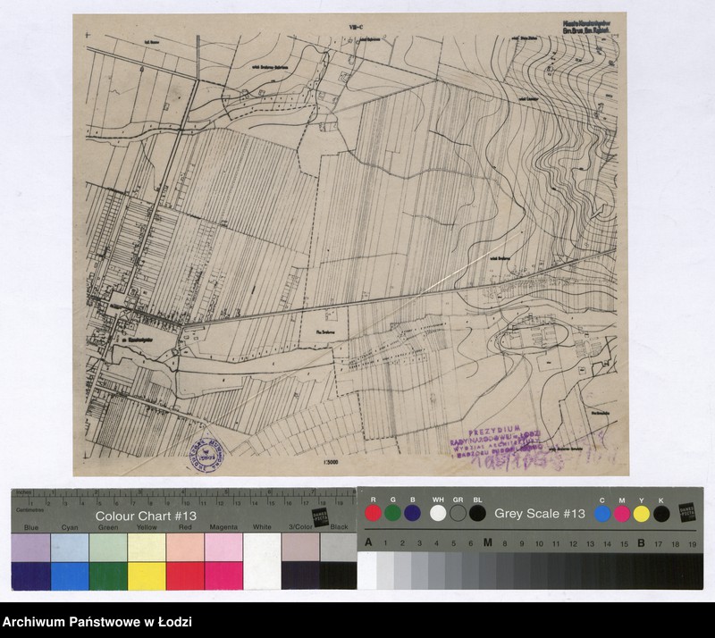 Obraz 1 z jednostki "Matryce zmniejszenia i fotograficznego planu miasta Łodzi i okolic 1:5000 na 1:10000. Sekcja VIII C"