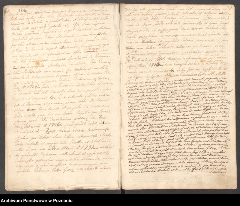 Obraz 18 z jednostki "Prothocollum nobilis officii consularis civitatis SR.Mtis Posnaniae sub notariatu nobilis Francisci Xaveri Prolewicz, SR.Mtis consiliarii, apostolici et officii praesentis notarii in anno domini 1768."