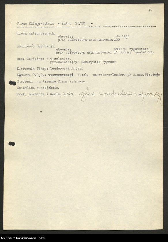 Obraz 8 z jednostki "Wykazy zakładów produkcyjnych z obsadą stanowisk kierowniczych"