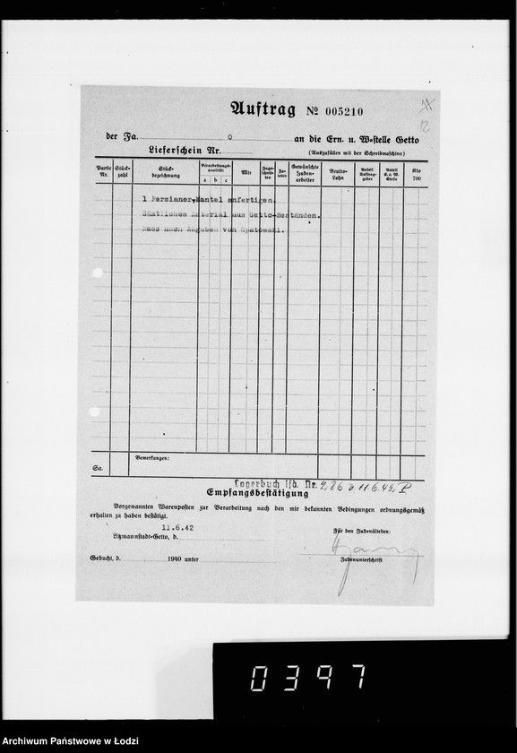 Obraz 16 z jednostki "Kürschnerei. [Zamówienia, rachunki i świadectwa dostaw]"