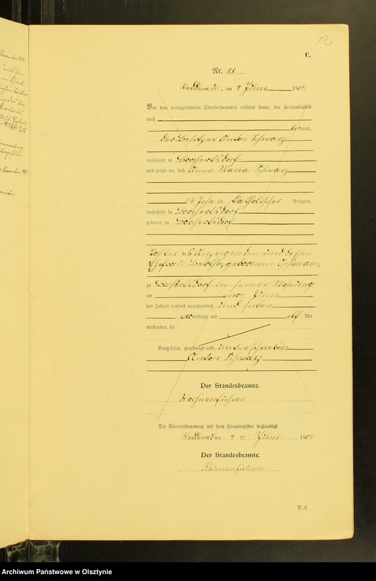 Obraz 15 z jednostki "Sterbe-Neben-Register Nr 1 - 26"