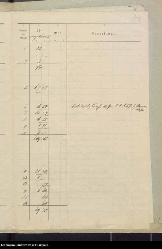 image.from.unit.number "Rechnung über Einnahme und Ausgabe der Kirchenkasse zu Widminnen"