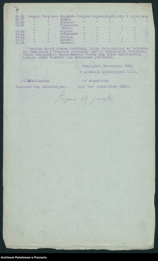 Obraz 8 z jednostki "Spis aktów Wydziału Gospodarczego Ministerstwa byłej dzielnicy pruskiej"