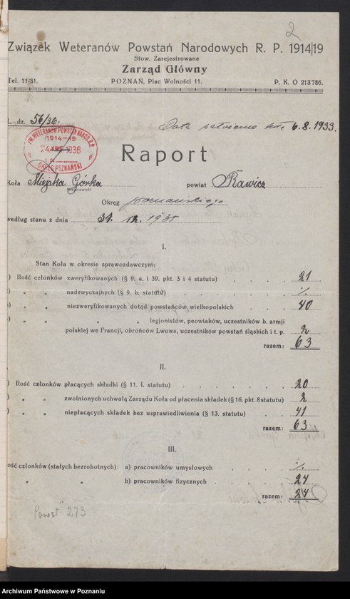 Obraz 5 z jednostki "Miejska Górka, powiat Rawicz - akta koła."