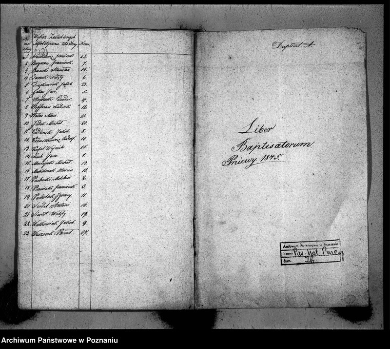 Obraz 2 z jednostki "Duplicat baptisatorum, copulatorum, mortuorum"
