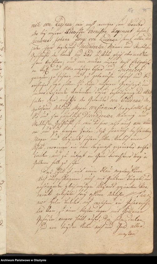 image.from.unit.number "In S. [Sachen] des Cammerers Elias Ernst Grafen von Finkenstein auf Hasenberg. Den Verkauff seiner Adelichen Gütter Alt=Doehringen [Durąg] und Glanden [Glądy]"