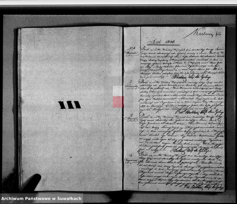 image.from.unit.number "Księga Duplikat Aktow Urodzonych, Zaślubionych i Zeszłych wyznania Mojżeszowego Okręgu Wiejsieie na rok 1840 sporządzona"