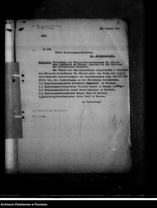 Obraz 10 z jednostki "Kriegsverdienstkreuze- Regierungspräsident Litzmannstadt (Łódź)"