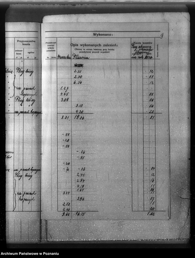 Obraz 13 z jednostki "Plan cięć lasu majętności Łomnica powiat nowotomyski"