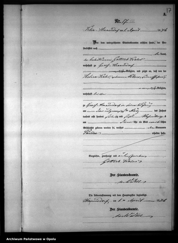 image.from.unit.number "Geburts-Neben-Register [1876 Woskowice Górne]"