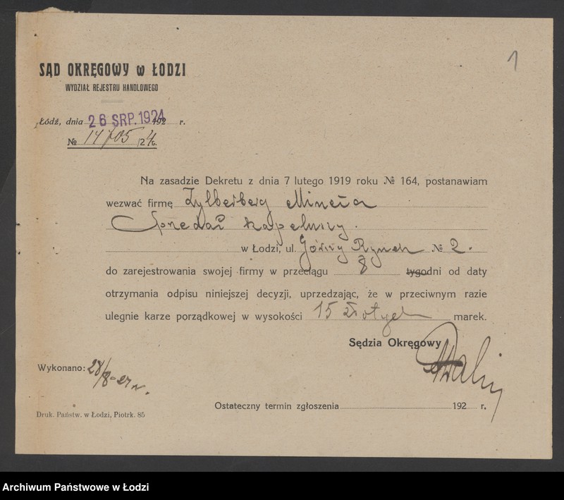 Obraz 3 z jednostki "Mincia Zylberger – sprzedaż kapeluszy damskich"