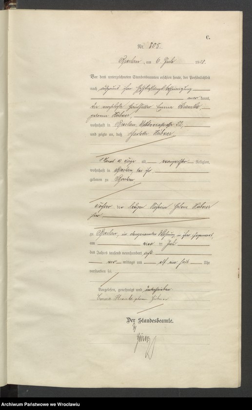 image.from.unit.number "Sterbe-Haupt-Register Breslau IV 1908 Band 3"