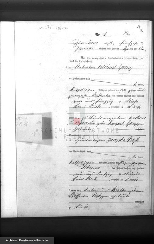 Obraz 3 z jednostki "Księga małżeństw"