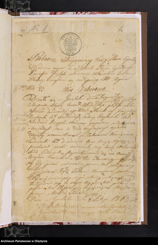 image.from.unit.number "Annexa z Parafij Janowiec składające się z kart czterdziestu za rok 1868"