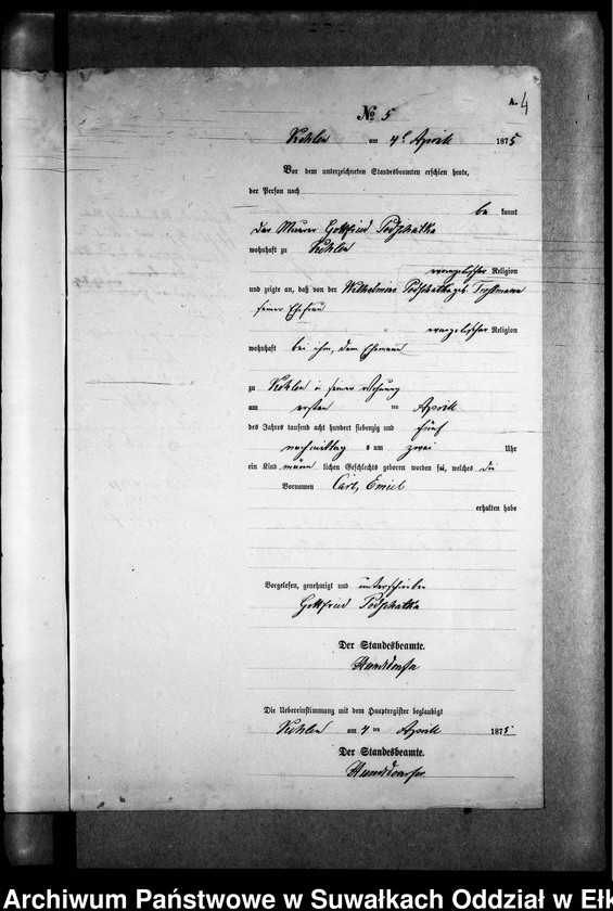 image.from.unit.number "Geburts-Neben-Register des Preussischen Standes-Amtes Kehlen Kreis Angerburg"