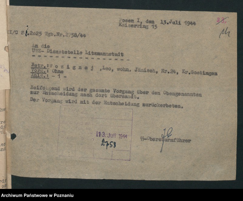 Obraz 17 z jednostki "Verdrängungslisten Gostigen [Gostyń]"