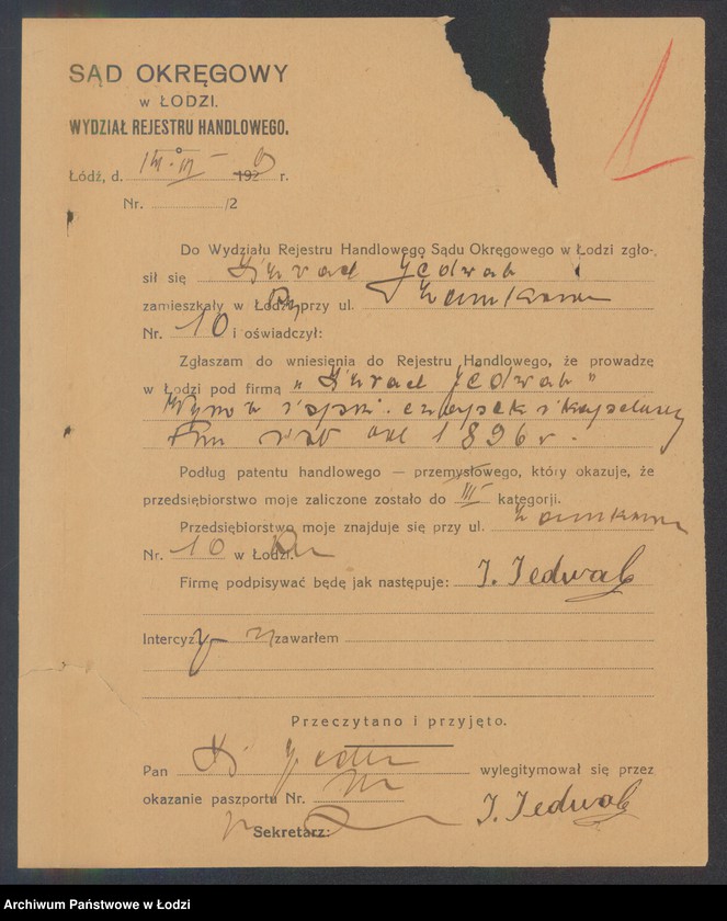 Obraz 3 z jednostki "Izrael Jedwab- wyrób i sprzedaż czapek i kapeluszy"