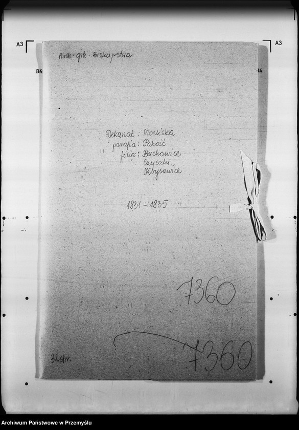 Obraz 4 z jednostki "[Kopie ksiąg metrykalnych parafii Pakość z filiami Buchowice, Czyszki (dekanat Mościska)]"