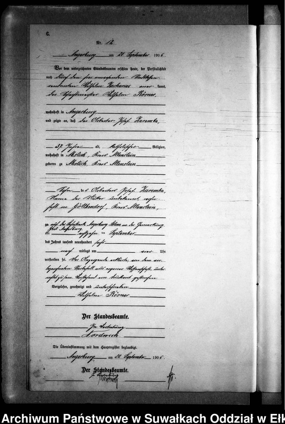 image.from.unit.number "Sterbe-Neben-Register des Preussischen Standes-Amtes Kehlen Kreis Angerburg"