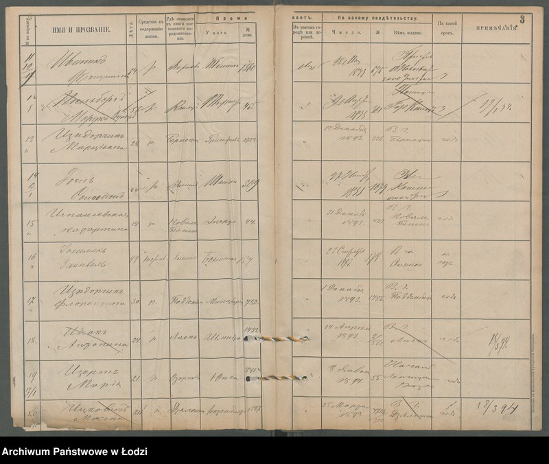 Obraz 5 z jednostki "[Księga ludności niestałej m. Łodzi lit. I]"