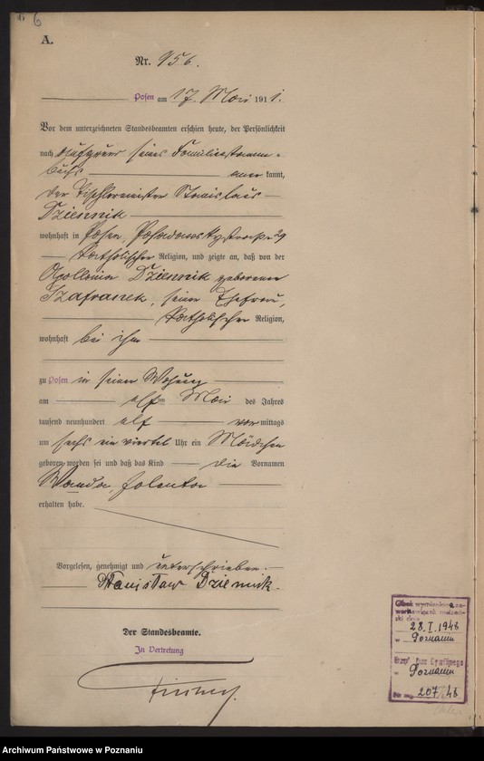 Obraz 7 z jednostki "Księga miejscowa urodzeń tom III [Rejestr główny urodzeń]"