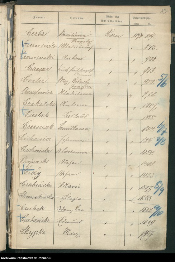 Obraz 18 z jednostki "Spis alfabetyczny urodzeń"