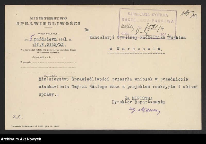 image.from.unit.number "Ułaskawienia z Małopolski - uwzględnione, dotyczące m. in.: aresztowania przez żandarmerię ukraińską w Stanisławowie szeregu Polaków na przełomie 1918 / 1919 r. (umorzenie zgodnie z międzynarodowym prawem wojennym i traktatem w St - Germain). Umorzenie sprawy antypolskiego powstania na Huculszczyźnie, organizowanego w 1920 r. przez partię ukraińsko - bolszewicką z zadnieprzańskiej Ukrainy"