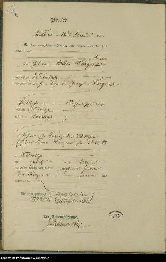 image.from.unit.number "Sterbe-Haupt-Register Nr 1 - 33"
