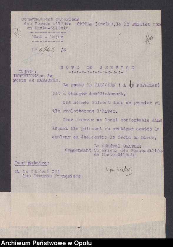 image.from.unit.number "Sorties /Korespondencja własna wychodząca, pisma, zarządzenia, sprawozdania/ 10.07. -28.10.1920"