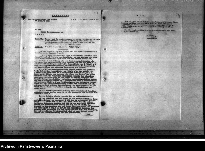 Obraz 16 z jednostki "Dienstgebäude des Reichsstatthälters Dr. Wilmsstrasse 58 - Poznań"