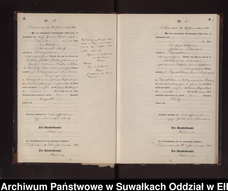image.from.unit.number "Geburts-Neben-Register des Preussischen Standes-Amtes Rydzewen Kreis Loetzen"