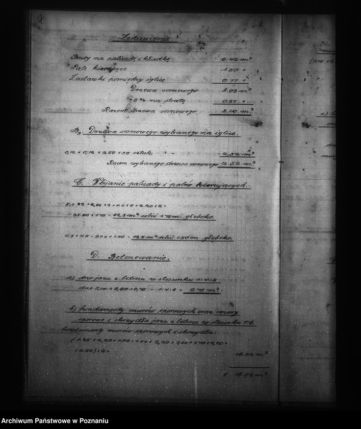 Obraz 11 z jednostki "Podkładki techniczne budowy jazów betonowych Spółki Regulacji Dojcy powiat wolsztyński"