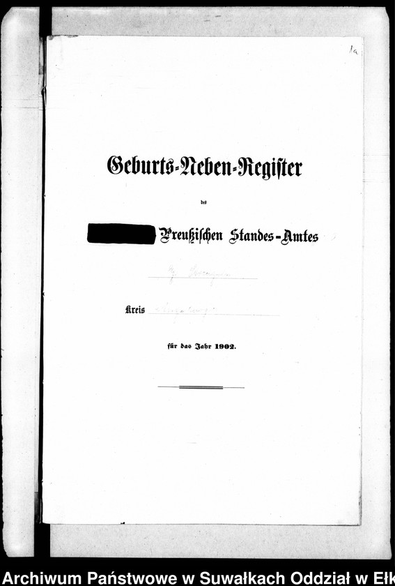 image.from.unit.number "Geburts-Neben-Register des Preussischen Standes-Amtes Gr. Strengeln Kreis Angerburg"