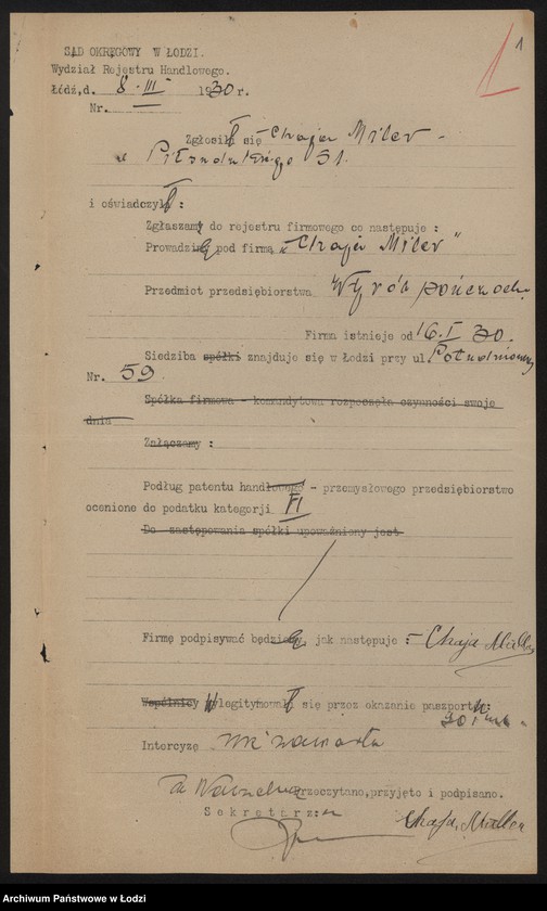 Obraz 3 z jednostki "Chaja Miler- wyrób pończoch"