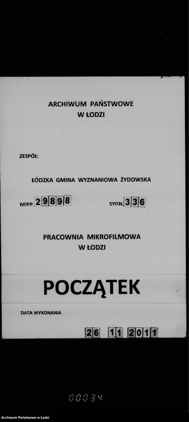 Obraz 1 z jednostki "Sprawy urzędników kancelarii i służby cmentarnej"