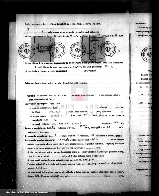 Obraz 8 z jednostki "Mleczarnia w Solcu pow chodzieski własność właściciel Piętyszek, kocioł nr fabryczny 88, nr woj. 6428"