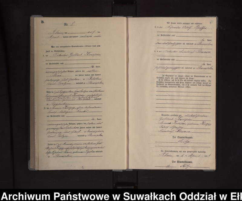 image.from.unit.number "Heiraths-Neben-Register des Königlichen Preussischen Standes-Amtes Orlen Kreis Loetzen"