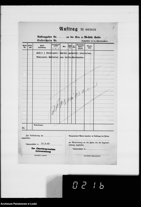 Obraz 6 z jednostki "Kürschnerei. [Zamówienia, rachunki i świadectwa dostaw]"